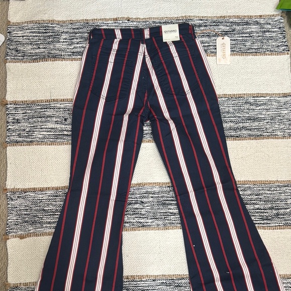 Shyanne Women's Flare Jeans - Navy and Red Stripes - Picture 3 of 5